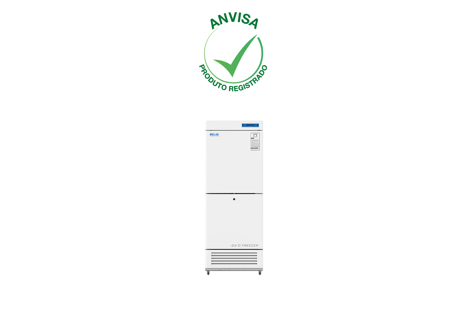 Refrigeradores (2°~ 8°C) e Freezers (-10° ~ -26°) Vertical Combinados 300L – YCD-EL300