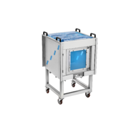 Tanque de Aço Inoxidável para Armazenamento de Bolsas com Carrinho